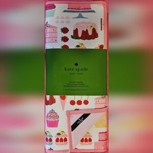 Kate Spade New York Two 2 piece sets of dessert print and solid drying mats.